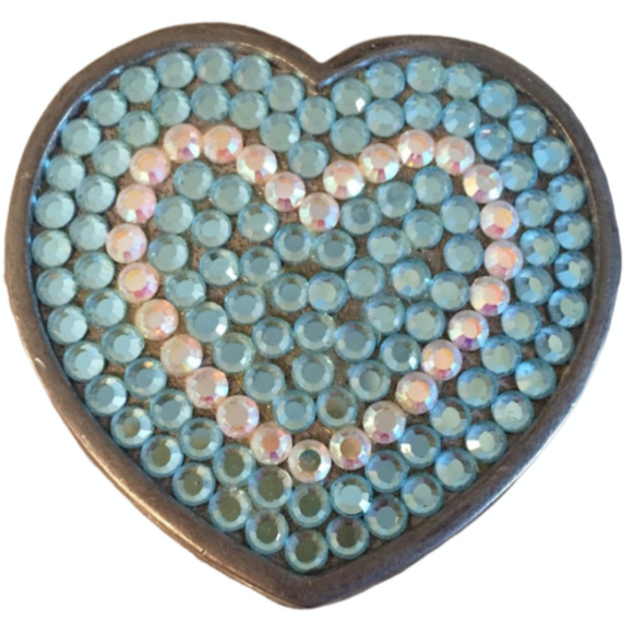 💙💎 Bling, Bling, Cupid's Fling! Heart shaped rhinestone belt buckle! 💎💙 - Picture 1 of 8